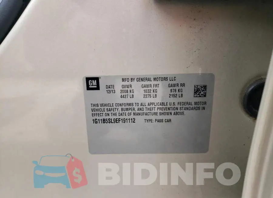 1G11B5SL9EF191112 Photo# 12