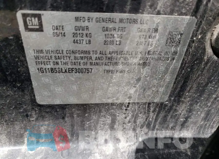 1G11B5SLXEF300757 Photo# 12