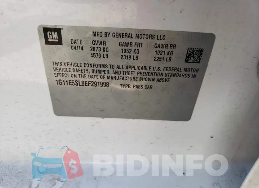 1G11E5SL8EF291998 Photo# 12