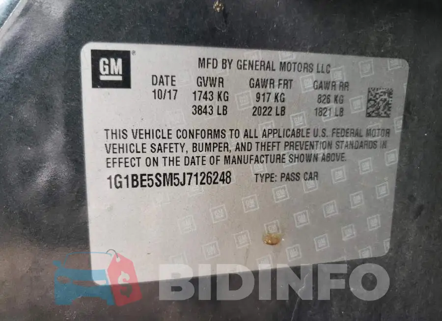 1G1BE5SM5J7126248 Photo# 12