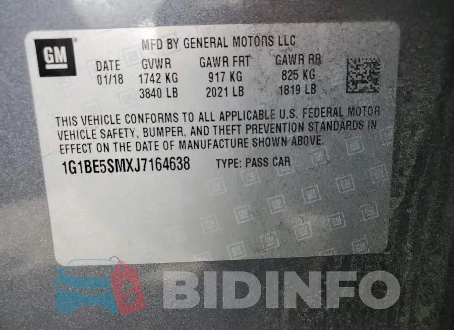 1G1BE5SMXJ7164638 Photo# 12