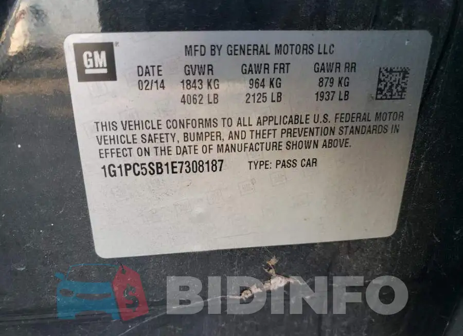 1G1PC5SB1E7308187 Photo# 13