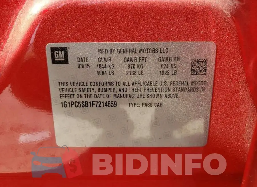 1G1PC5SB1F7214859 Photo# 12