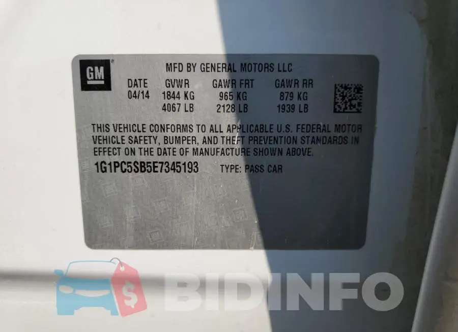 1G1PC5SB5E7345193 Photo# 12