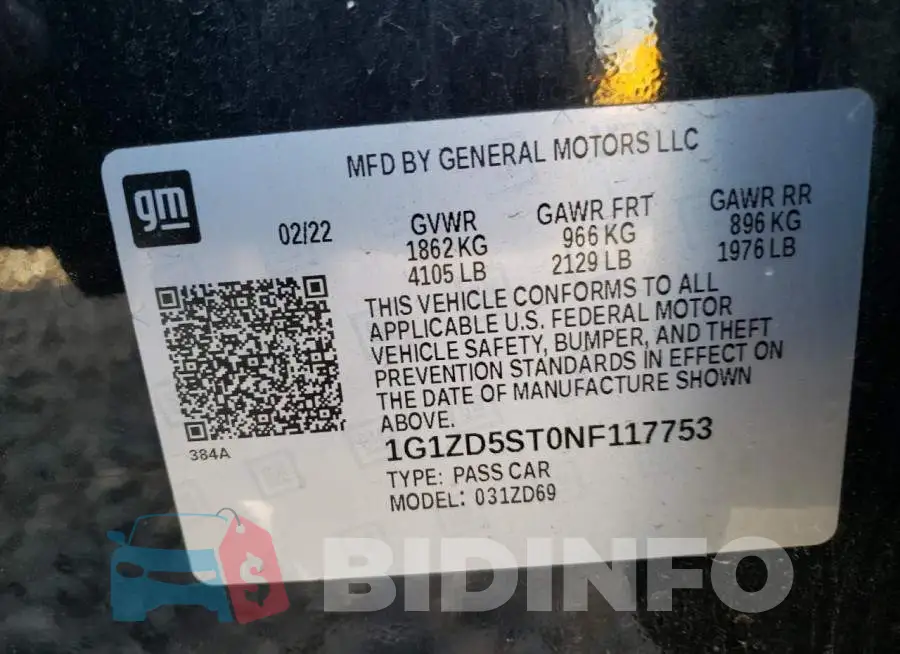 1G1ZD5ST0NF117753 Photo# 12