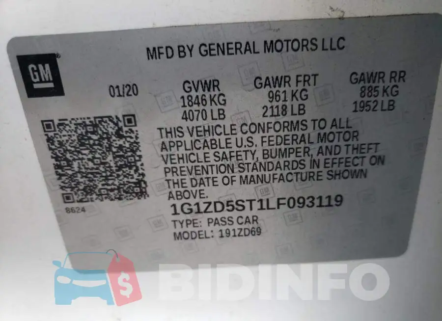 1G1ZD5ST1LF093119 Photo# 12
