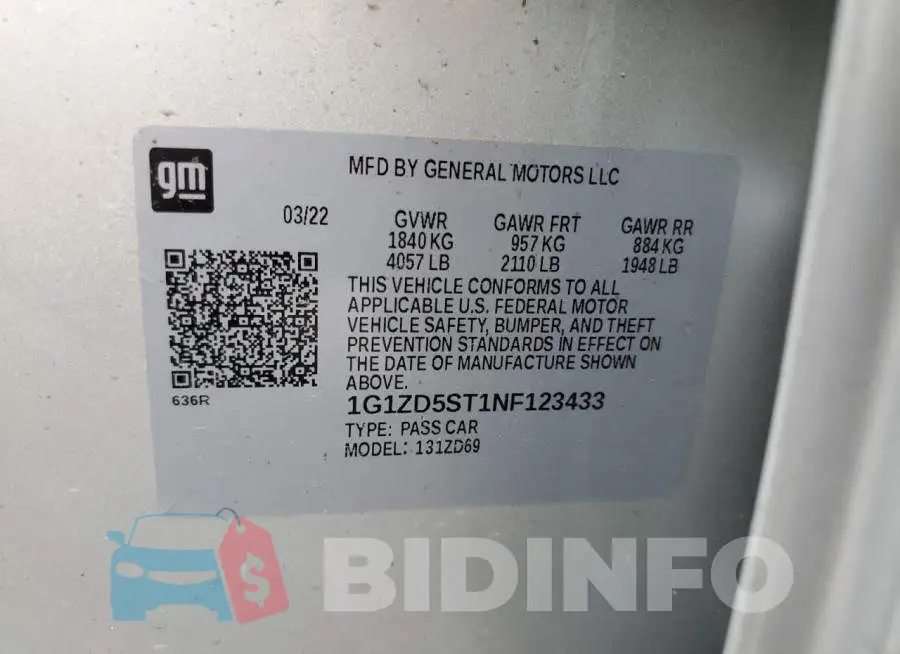 1G1ZD5ST1NF123433 Photo# 12