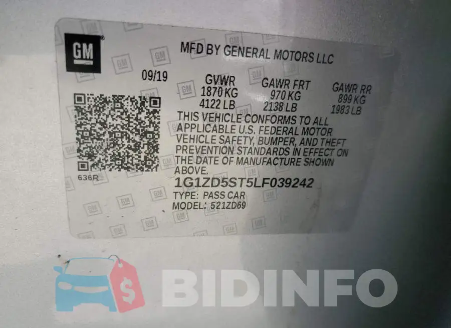 1G1ZD5ST5LF039242 Photo# 12