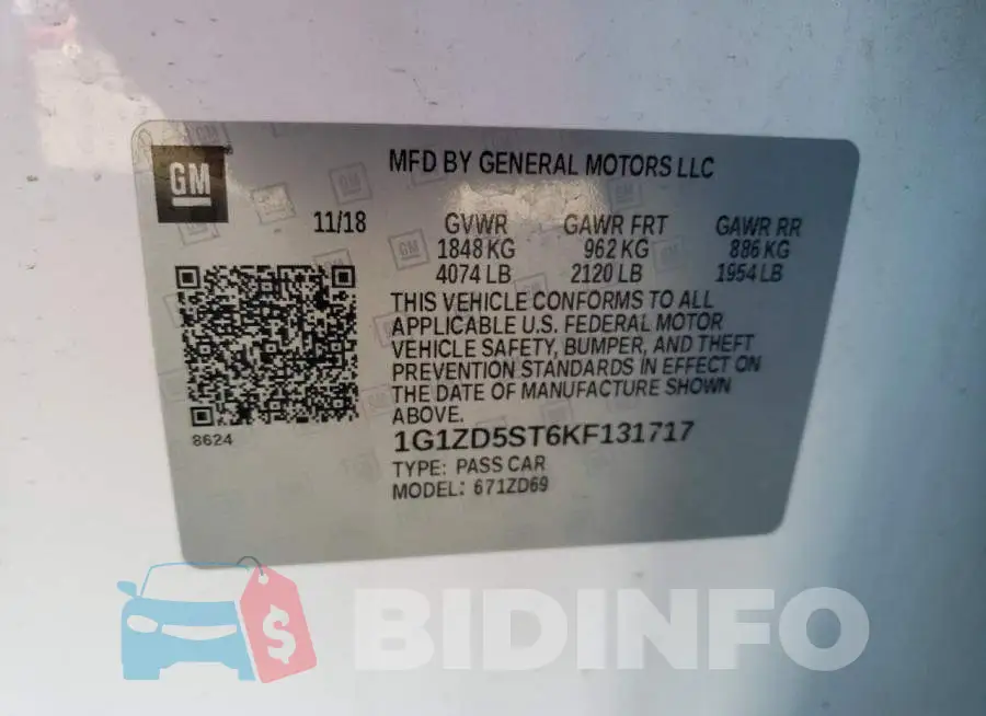 1G1ZD5ST6KF131717 Photo# 12