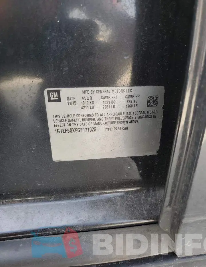1G1ZF5SX9GF171925 Photo# 12