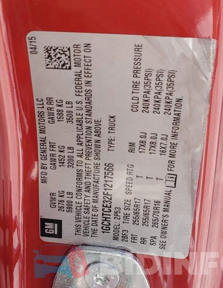 1GCHTCE32F1217566 Photo# 13