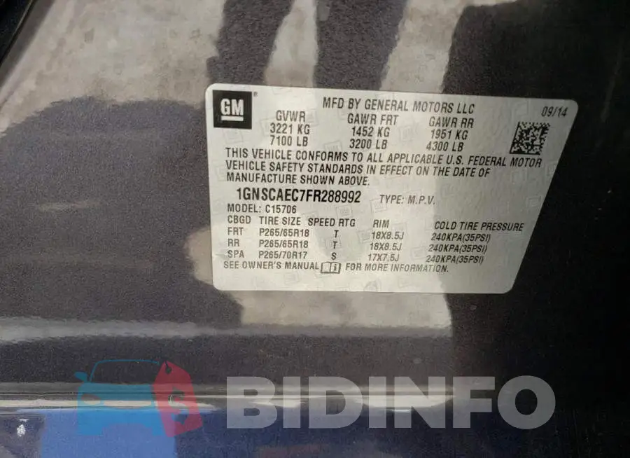 1GNSCAEC7FR288992 Photo# 12