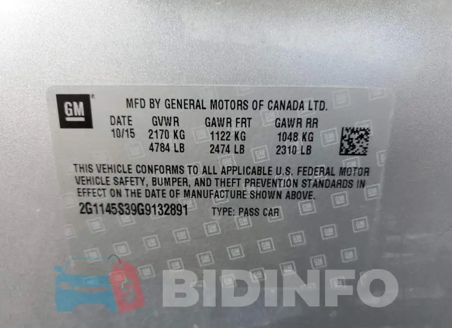 2G1145S39G9132891 Photo# 12