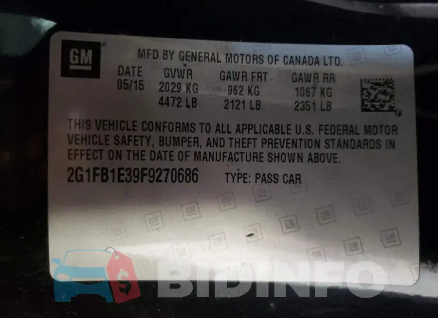 2G1FB1E39F9270686 Photo# 13