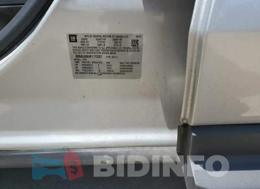 2GNALAEK4F1172287 Photo# 13