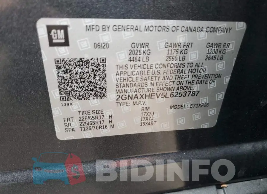 2GNAXHEV5L6253787 Photo# 13