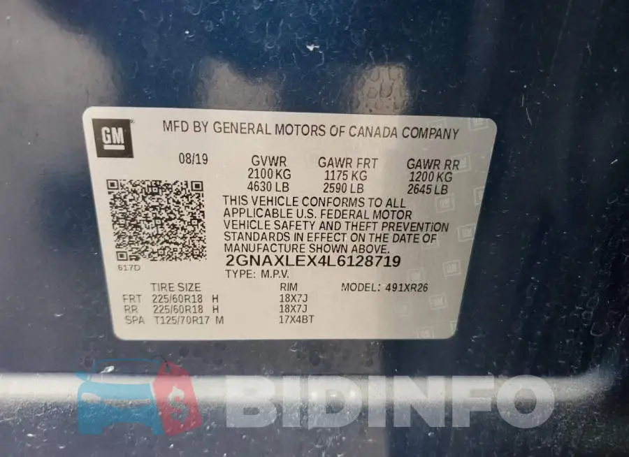 2GNAXLEX4L6128719 Photo# 13