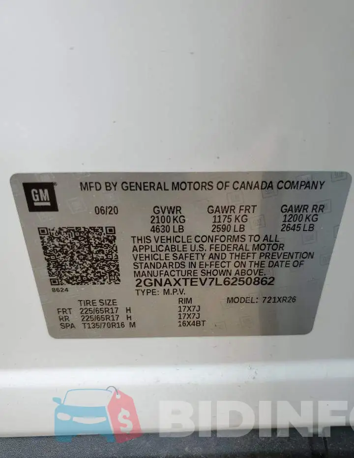 2GNAXTEV7L6250862 Photo# 13