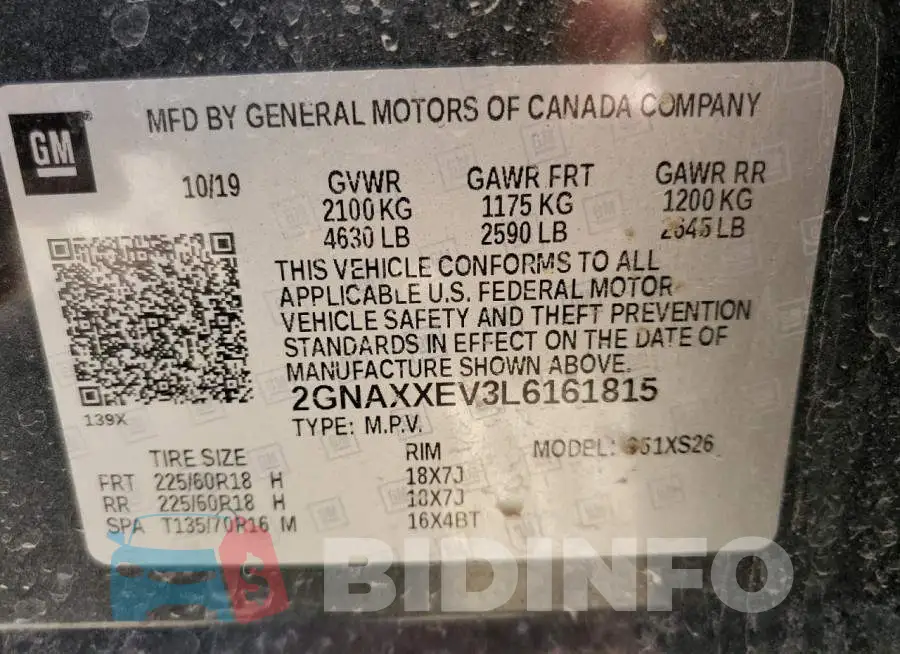 2GNAXXEV3L6161815 Photo# 13