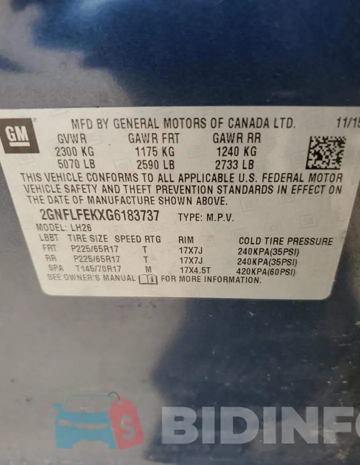 2GNFLFEKXG6183737 Photo# 12