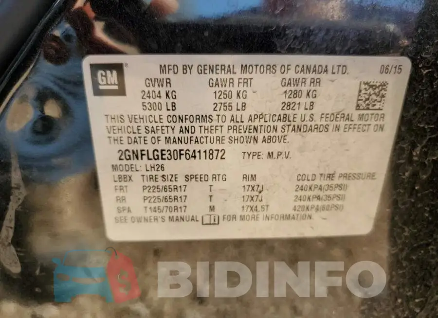 2GNFLGE30F6411872 Photo# 13