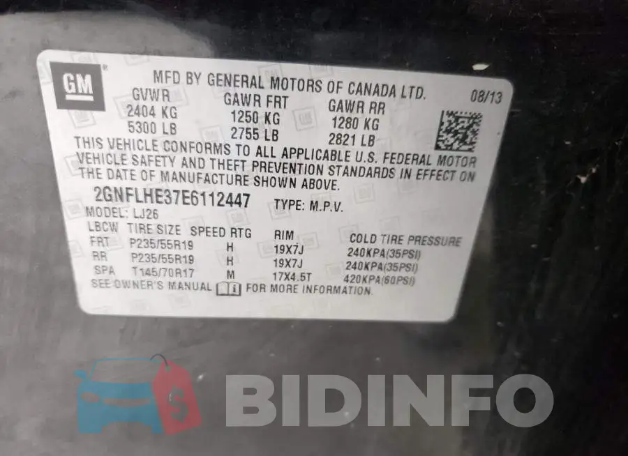 2GNFLHE37E6112447 Photo# 13
