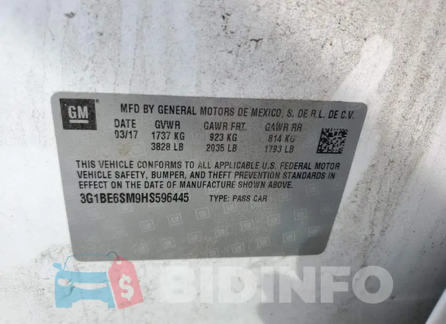 3G1BE6SM9HS596445 Photo# 12