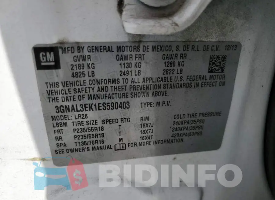 3GNAL3EK1ES590403 Photo# 12