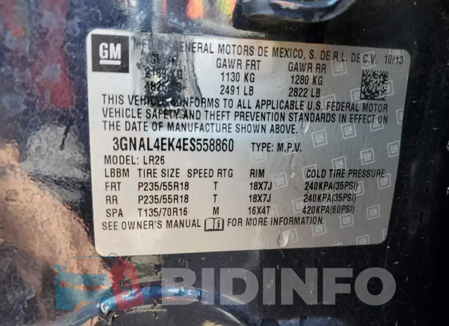 3GNAL4EK4ES558860 Photo# 12