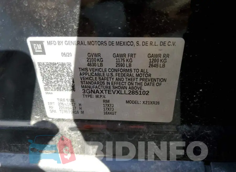 3GNAXTEVXLL285102 Photo# 12