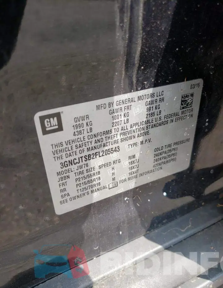3GNCJTSB2FL205543 Photo# 13