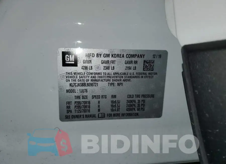 KL7CJKSB8LB090721 Photo# 12
