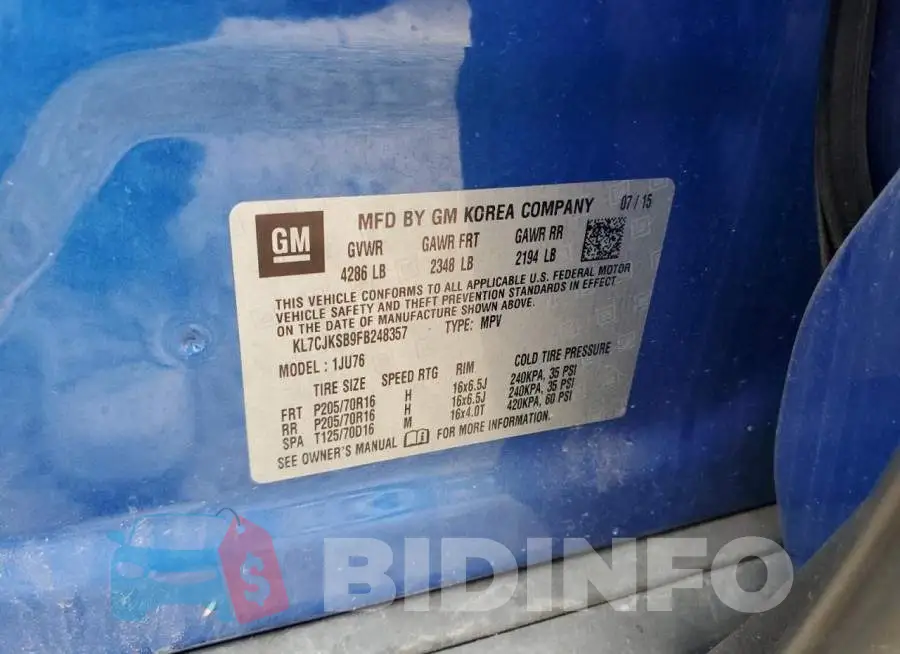 KL7CJKSB9FB248357 Photo# 13