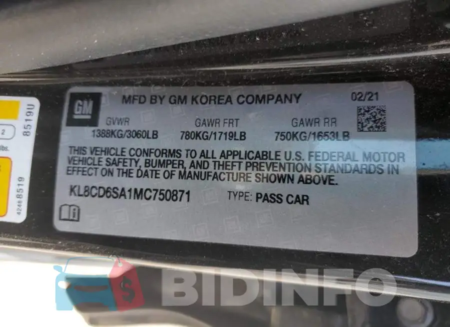 KL8CD6SA1MC750871 Photo# 12