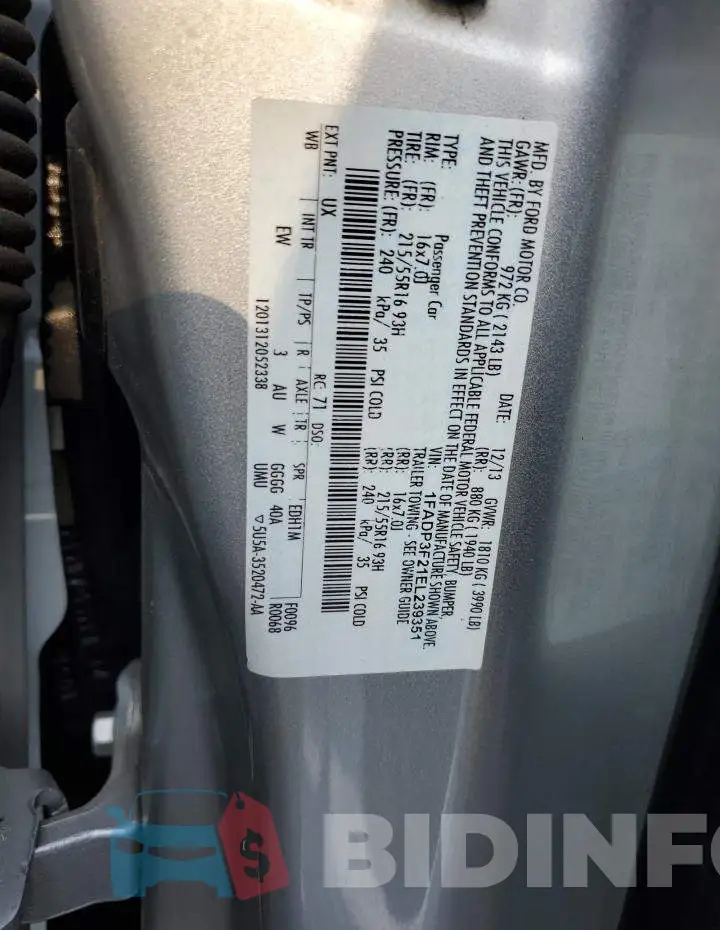 1FADP3F21EL239351 Photo# 12