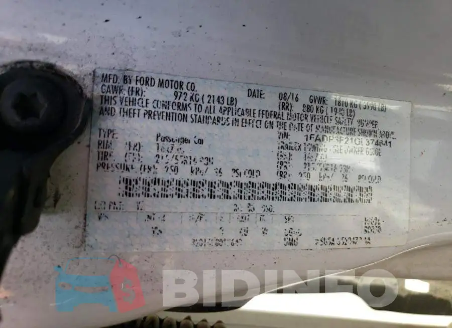 1FADP3F21GL374641 Photo# 13