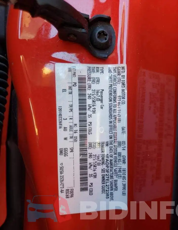 1FADP3F27EL272385 Photo# 12