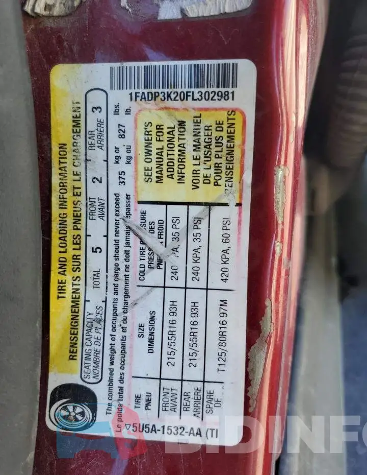 1FADP3K20FL302981 Photo# 12