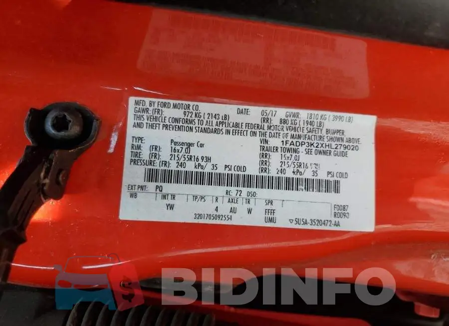 1FADP3K2XHL279020 Photo# 12