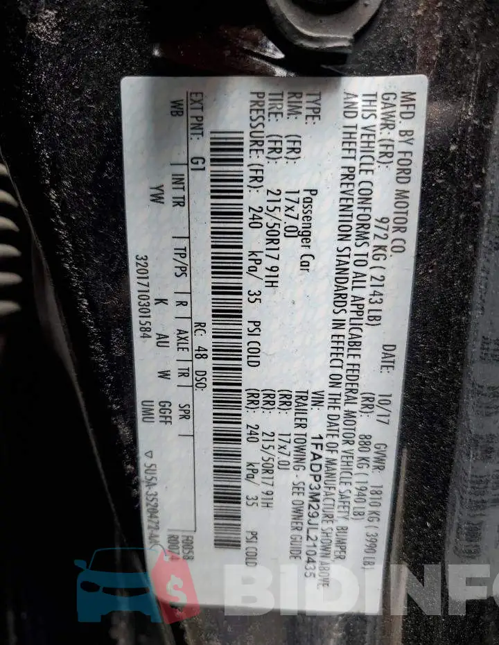1FADP3M29JL210435 Photo# 14