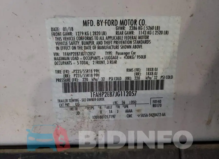 1FAHP2E87JG112057 Photo# 12