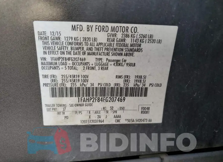 1FAHP2F84FG207469 Photo# 12