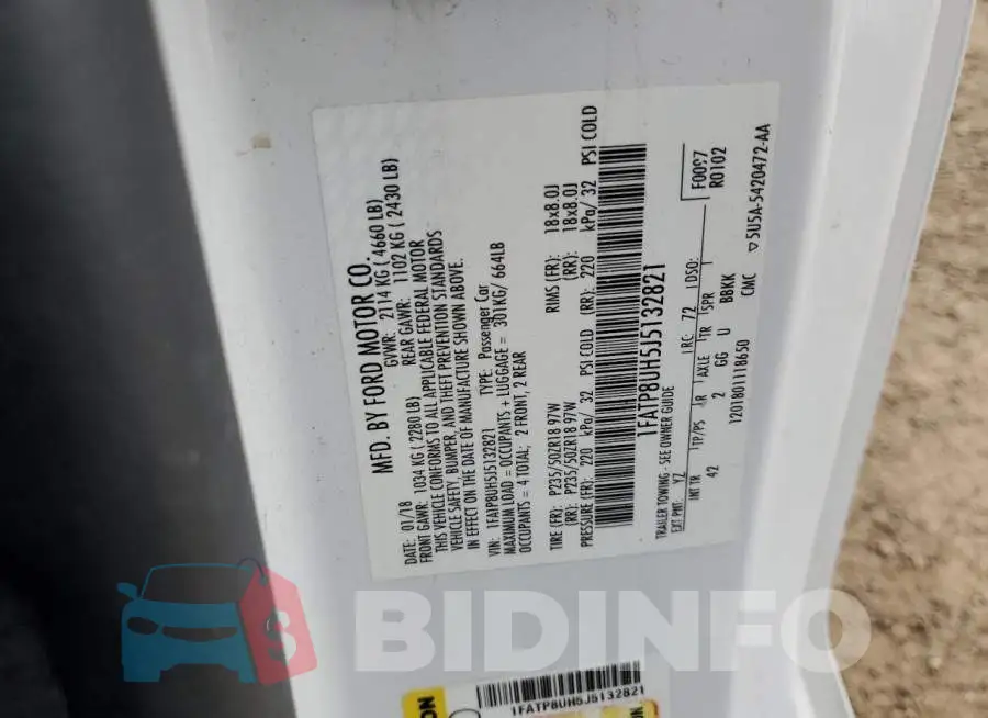 1FATP8UH5J5132821 Photo# 12