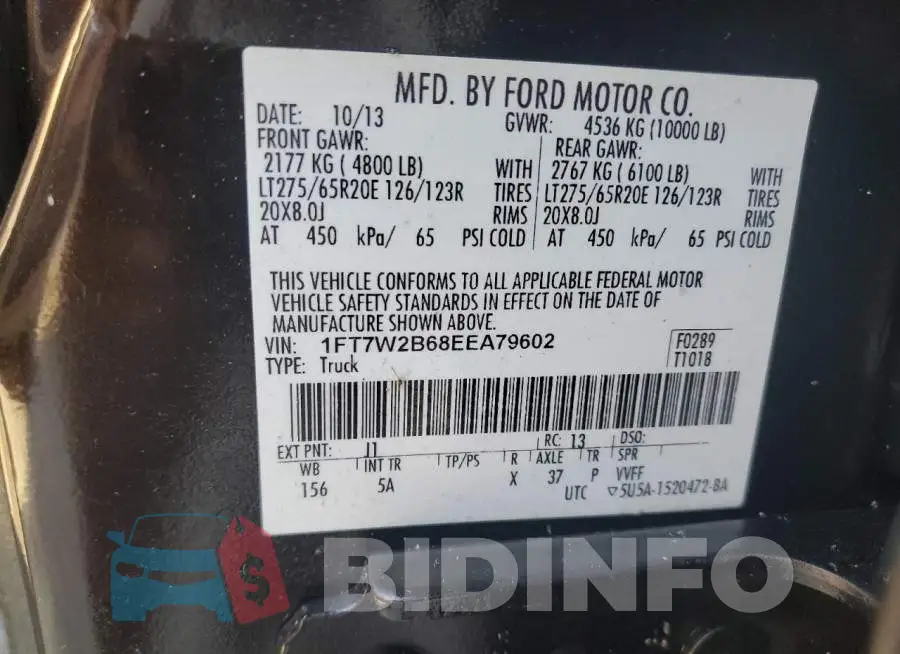 1FT7W2B68EEA79602 Photo# 12