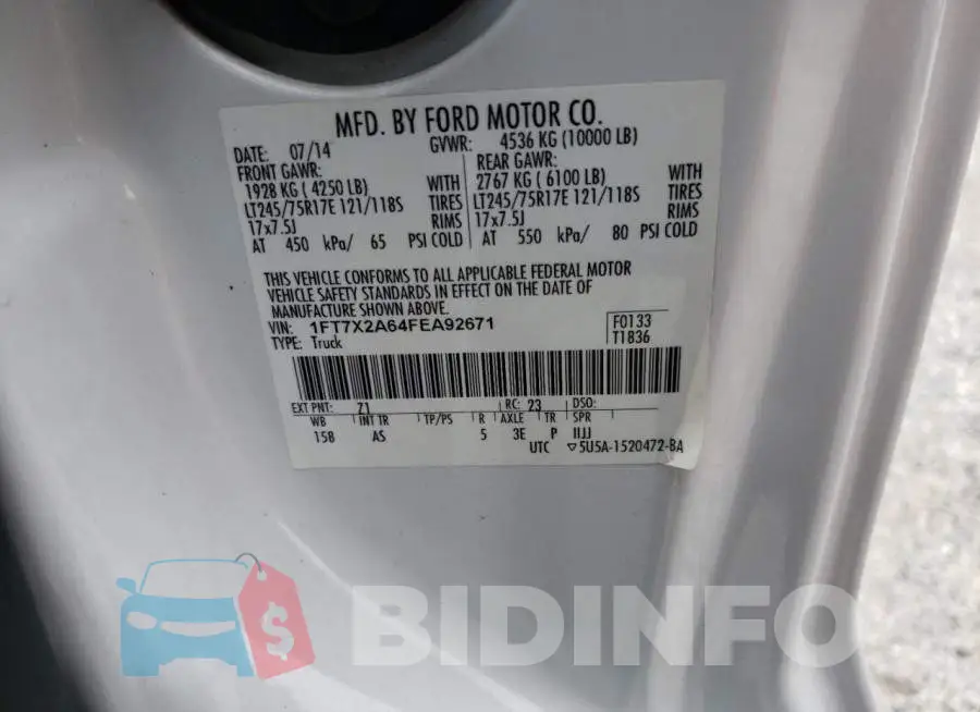 1FT7X2A64FEA92671 Photo# 12