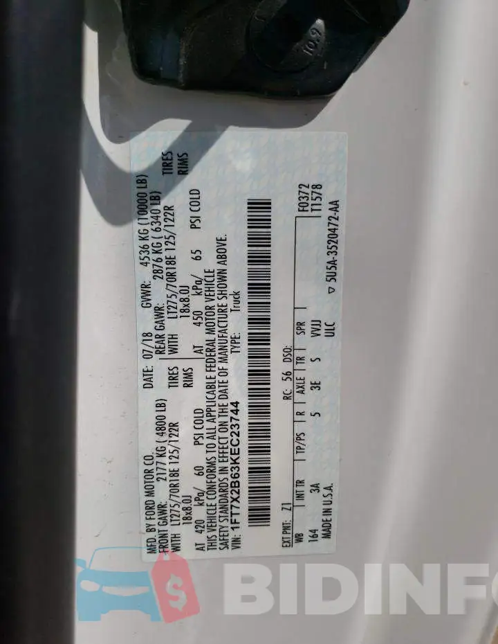 1FT7X2B63KEC23744 Photo# 13