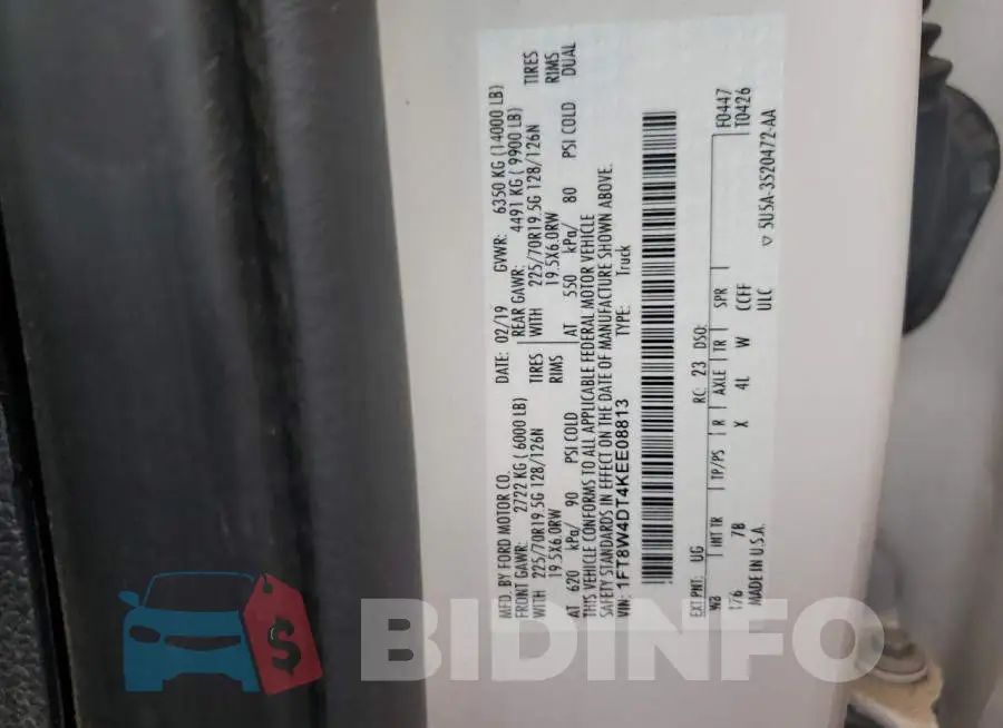 1FT8W4DT4KEE08813 Photo# 13