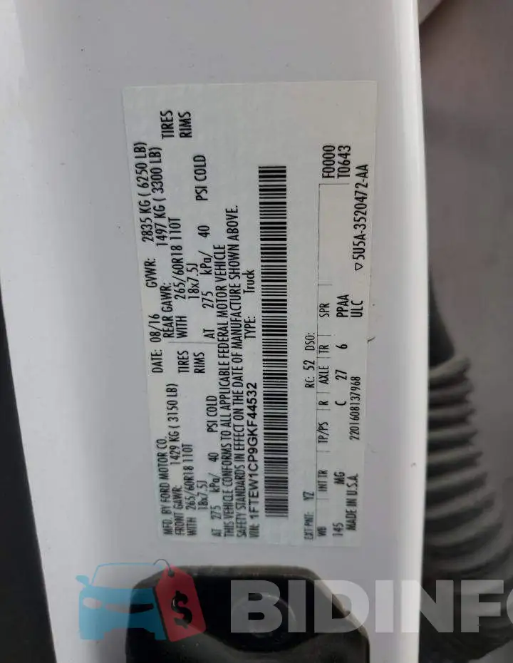 1FTEW1CP9GKF44532 Photo# 12