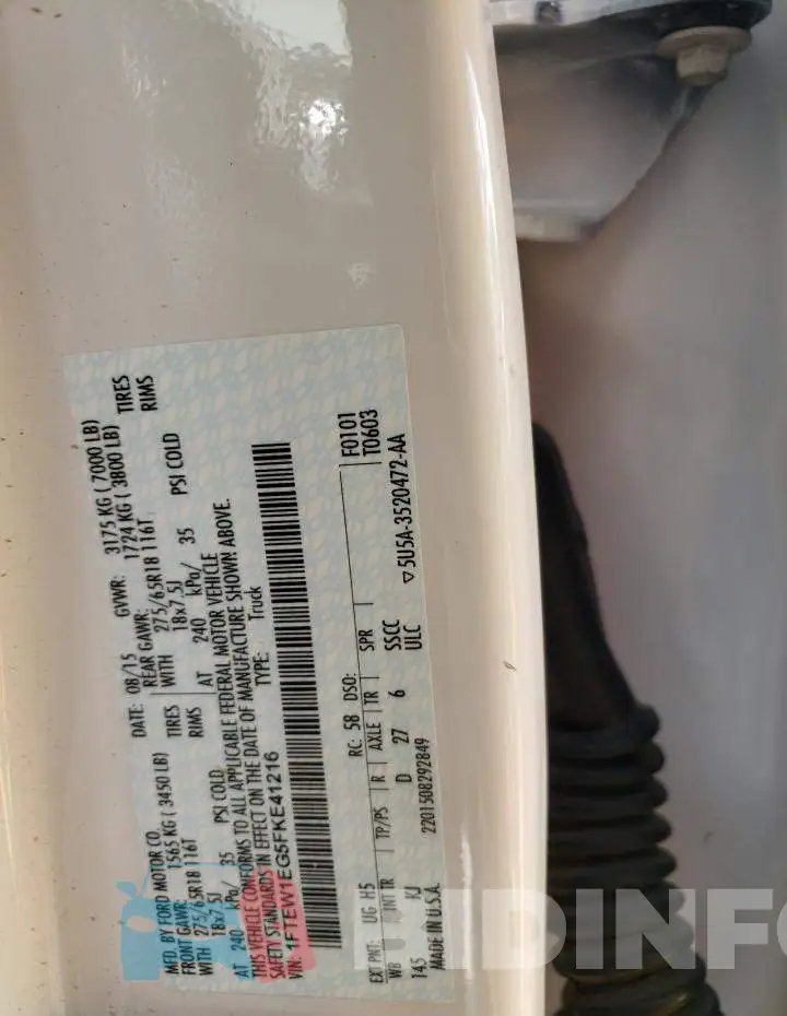 1FTEW1EG5FKE41216 Photo# 12