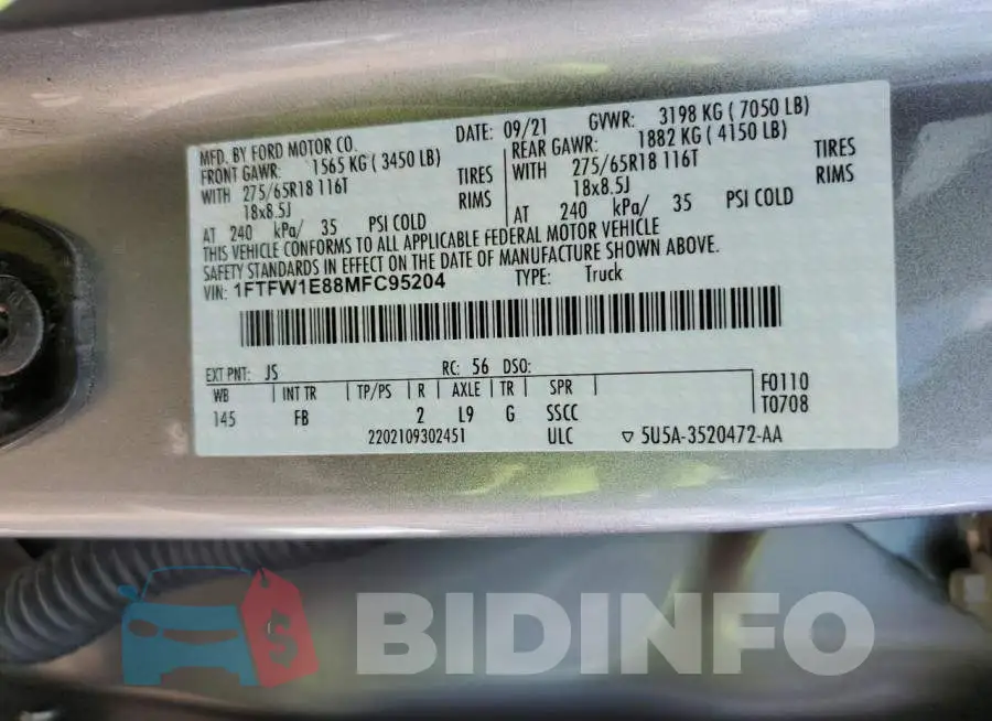 1FTFW1E88MFC95204 Photo# 12